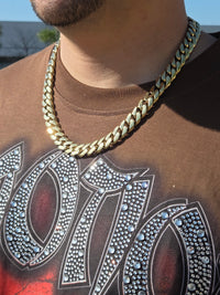 Monaco Cuban Link Chain 6–14mm Spring Buckle 14K Bonded Gold PVD