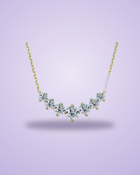 7-stone graduated moissanite necklace — lavender gradient