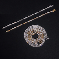 Moissanite Tennis Necklace - 3mm D-VVS1, Rhodium-Plated (925 Sterling Silver)