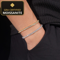 Moissanite Tennis Necklace - 3–6.5mm D-VVS1, 18K Gold-Plated (925 Sterling Silver) — gra certified moissanite seal v2