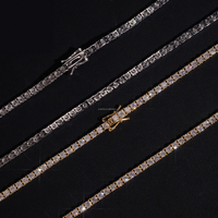 Moissanite Tennis Necklace - 3mm D-VVS1, 18K Gold-Plated (925 Sterling Silver)