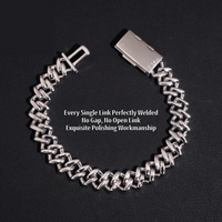 Moissanite Cuban Link Bracelet - 10mm D-VVS1, Rhodium-Plated (925 Sterling Silver)