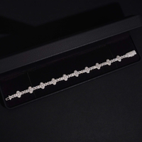 Moissanite Cuban Link Bracelet - D-VVS1, Rhodium-Plated (925 Sterling Silver)