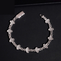 Moissanite Cuban Link Bracelet - D-VVS1, Rhodium-Plated (925 Sterling Silver)