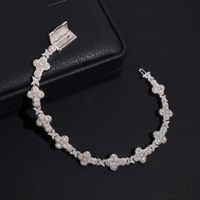 Moissanite Cuban Link Bracelet - D-VVS1, Rhodium-Plated (925 Sterling Silver)