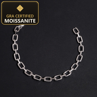 Moissanite Bracelet - 7mm D-VVS1, Rhodium-Plated (925 Sterling Silver) — gra certified moissanite seal v2