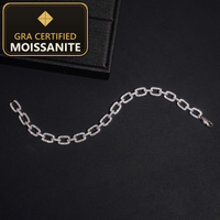 Moissanite Bracelet - 7mm D-VVS1, Rhodium-Plated (925 Sterling Silver) — gra certified moissanite seal v2