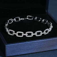 Moissanite Bracelet - 7mm D-VVS1, Rhodium-Plated (925 Sterling Silver)
