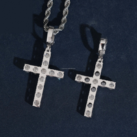 Moissanite Cross Chain & Bracelet - D-VVS1, Rhodium-Plated (925 Sterling Silver)