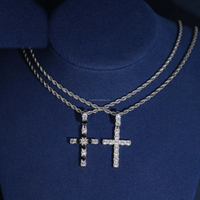 Moissanite Cross Chain & Bracelet - D-VVS1, Rhodium-Plated (925 Sterling Silver)