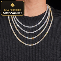 Moissanite Tennis Bracelet - 3–6.5mm D-VVS1, 18K Gold-Plated (925 Sterling Silver) — gra certified moissanite seal v2