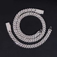 Moissanite Cuban Link Chain & Bracelet - 12mm D-VVS1, Rhodium-Plated (925 Sterling Silver)