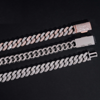 Moissanite Cuban Link Necklace - 13mm D-VVS1, Rhodium-Plated (925 Sterling Silver)