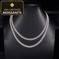 Moissanite Cuban Link Bracelet - 6mm D-VVS1, Rhodium-Plated (925 Sterling Silver) — gra certified moissanite seal v2