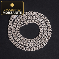 Moissanite Cuban Link Necklace - 6mm D-VVS1, Rhodium-Plated (925 Sterling Silver) — gra certified moissanite seal v2