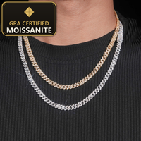 Moissanite Cuban Link Necklace - 6mm D-VVS1, Rhodium-Plated (925 Sterling Silver) — gra certified moissanite seal v2