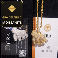 USA Local Stock Fast Shipping Gorilla Pendant  925 Silver Moissanite Pass Diamond Test Gold Plated Gorilla Charms Pendants — gra certified moissanite seal v2