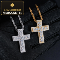 Ship in USA Warehouse Unique Design Rapper Popular Jewelry Iced Out Hip Hop S925 14k Gold Plated VVS1 Moissanite Cross Pendant — gra certified moissanite seal v2