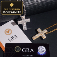 Ship in USA Warehouse Unique Design Rapper Popular Jewelry Iced Out Hip Hop S925 14k Gold Plated VVS1 Moissanite Cross Pendant — gra certified moissanite seal v2