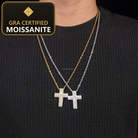 Ship in USA Warehouse Unique Design Rapper Popular Jewelry Iced Out Hip Hop S925 14k Gold Plated VVS1 Moissanite Cross Pendant — gra certified moissanite seal v2