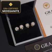 Fashion Jewelry 925 Sterling Silver Stud Earring 7.5mm GRA Certified VVS Moissanite Earrings — gra certified moissanite seal v2