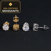 Fashion Jewelry 925 Sterling Silver Stud Earring 7.5mm GRA Certified VVS Moissanite Earrings — gra certified moissanite seal v2