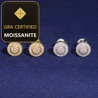 2025 Hot Selling Bulk Stock in America Warehouse Fashion Fire Jewelry Hip Hop S925 Screw Back VVS1 Moissanite Stud Earrings — gra certified moissanite seal v2