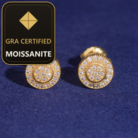 2025 Hot Selling Bulk Stock in America Warehouse Fashion Fire Jewelry Hip Hop S925 Screw Back VVS1 Moissanite Stud Earrings — gra certified moissanite seal v2