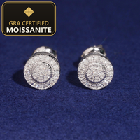 2025 Hot Selling Bulk Stock in America Warehouse Fashion Fire Jewelry Hip Hop S925 Screw Back VVS1 Moissanite Stud Earrings — gra certified moissanite seal v2
