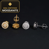 2025 Hot Selling Bulk Stock in America Warehouse Fashion Fire Jewelry Hip Hop S925 Screw Back VVS1 Moissanite Stud Earrings — gra certified moissanite seal v2