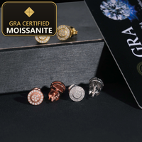 2025 Hot Selling Bulk Stock in America Warehouse Fashion Fire Jewelry Hip Hop S925 Screw Back VVS1 Moissanite Stud Earrings — gra certified moissanite seal v2