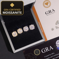 Hot Selling Bulk Stock in America Warehouse Fashion Jewelry Iced Out Hip Hop S925 Screw Back VVS1 Moissanite Stud Earrings — gra certified moissanite seal v2