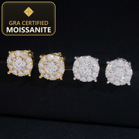 Hot Selling Bulk Stock in America Warehouse Fashion Jewelry Iced Out Hip Hop S925 Screw Back VVS1 Moissanite Stud Earrings — gra certified moissanite seal v2