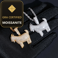 No Tarrifs US Warehouse Ship Pass Diamond Tester GRA Hip Hop Jewelry 925 Silver Iced Out Moissanite Custom Hip Hop Pendant — gra certified moissanite seal v2