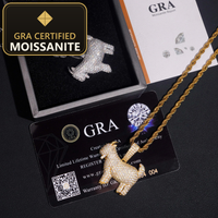 No Tarrifs US Warehouse Ship Pass Diamond Tester GRA Hip Hop Jewelry 925 Silver Iced Out Moissanite Custom Hip Hop Pendant — gra certified moissanite seal v2