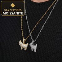No Tarrifs US Warehouse Ship Pass Diamond Tester GRA Hip Hop Jewelry 925 Silver Iced Out Moissanite Custom Hip Hop Pendant — gra certified moissanite seal v2