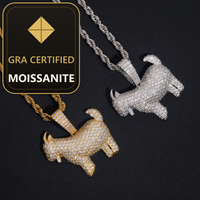 No Tarrifs US Warehouse Ship Pass Diamond Tester GRA Hip Hop Jewelry 925 Silver Iced Out Moissanite Custom Hip Hop Pendant — gra certified moissanite seal v2