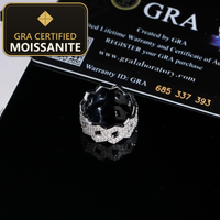 USA Local Stock Fast Shipping Moissanite Cuban Ring 925 Silver Gold Plated  Moissanite Pass Diamond Test Hip Hip Men Cuban Ring — gra certified moissanite seal v2