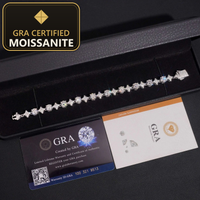 No Tarrifs US Warehouse RTS Pass Diamond Tester GRA Hip Hop Jewelry 925 Silver Iced Out Moissanite Bracelet — gra certified moissanite seal v2