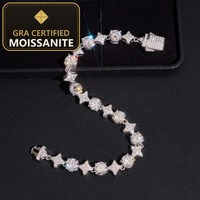 No Tarrifs US Warehouse RTS Pass Diamond Tester GRA Hip Hop Jewelry 925 Silver Iced Out Moissanite Bracelet — gra certified moissanite seal v2