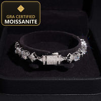 No Tarrifs US Warehouse RTS Pass Diamond Tester GRA Hip Hop Jewelry 925 Silver Iced Out Moissanite Bracelet — gra certified moissanite seal v2