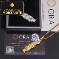 Local Stock Fast Shipping 925 Silver GRA Certificate Hip Hop Iced Out Religious Moissanite Pendant — gra certified moissanite seal v2