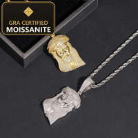 Ship in USA Warehouse Rapper Religious Popular Jewelry Iced Out Hip Hop S925 14k Gold Plated VVS1 Moissanite Jesus Pendant Man — gra certified moissanite seal v2