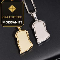 Ship in USA Warehouse Rapper Religious Popular Jewelry Iced Out Hip Hop S925 14k Gold Plated VVS1 Moissanite Jesus Pendant Man — gra certified moissanite seal v2