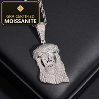 Ship in USA Warehouse Rapper Religious Popular Jewelry Iced Out Hip Hop S925 14k Gold Plated VVS1 Moissanite Jesus Pendant Man — gra certified moissanite seal v2