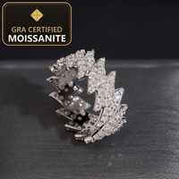 USA Stock Hip Hop Jewelry Men Moissanite Diamond Ring 925 Sterling Silver Iced Out Ring Pass Diamond Tester Rapper Diamond Ring — gra certified moissanite seal v2