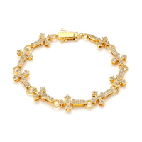 Iced CZ Cross-Link Tennis Bracelet — 11mm Full Pavé