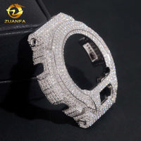 Iced Moissanite Watch Case & Bezel — Fits DW6900, VVS1 D-Color (925 Sterling Silver)