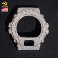Iced Moissanite Watch Case & Bezel — Fits DW6900, VVS1 D-Color (925 Sterling Silver)