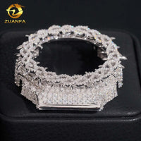Iced Moissanite Spike Watch Case & Bezel — Fits GA2100, VVS1 D-Color (925 Sterling Silver)